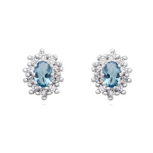 Cercei argint cu piatra bleu DiAmanti Z1099E_AQ-DIA (Argint 925‰ 2,1 g.)